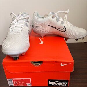 Nike Women's Hyperdiamond 4 Pro Softball Metal Cleats CZ5920 102 Sz10 White New